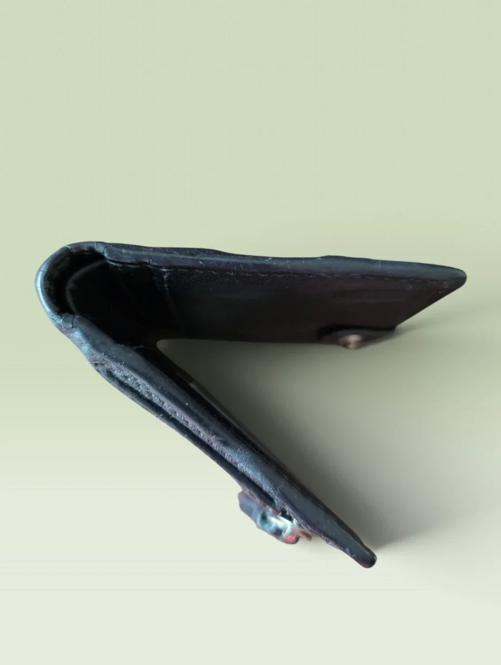 Coach Soho, Vintage pleated bifold wallet. Black Leather